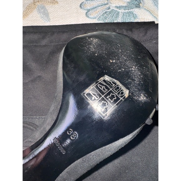 Alexander Wang Atalya Black Suede Sandals Clear Strap‎ Heels Size 38 - Picture 7 of 10